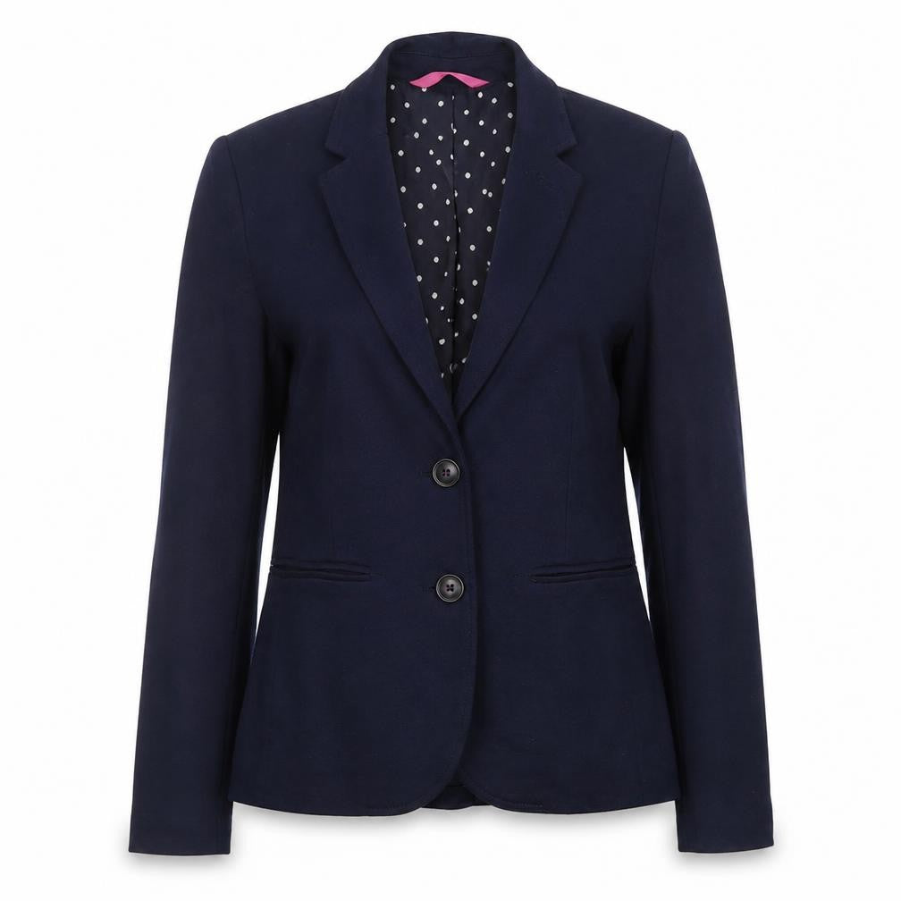 Joules Womens Navy Blue Blazer Size 8 Regular Lined Jacket