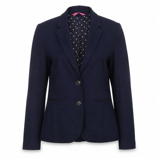 Joules Womens Navy Blue Blazer Size 8 Regular Lined Jacket