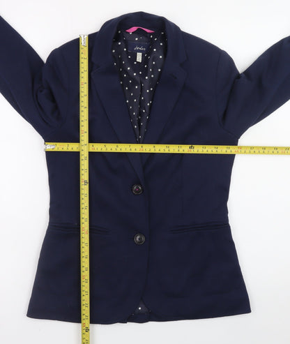 Joules Womens Navy Blue Blazer Size 8 Regular Lined Jacket