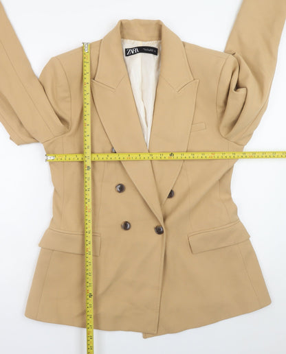 Zara Women’s Beige Blazer Jacket L Classic Mid-Length