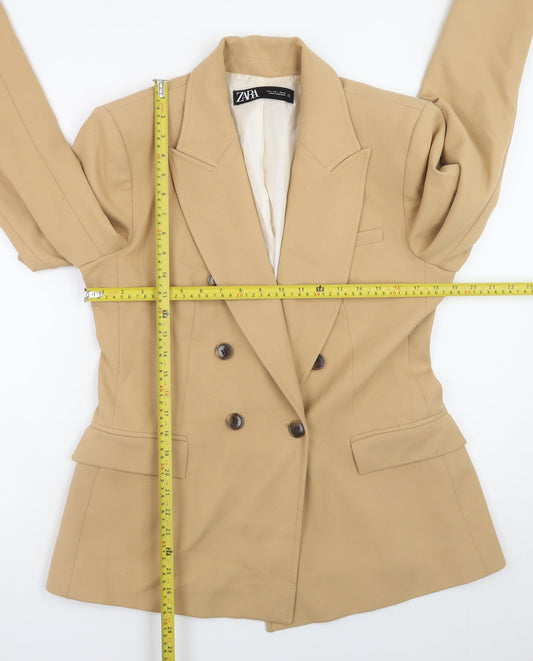 Zara Women’s Beige Blazer Jacket L Classic Mid-Length