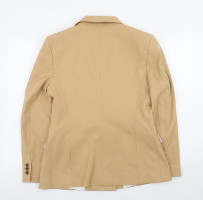 Zara Women’s Beige Blazer Jacket L Classic Mid-Length