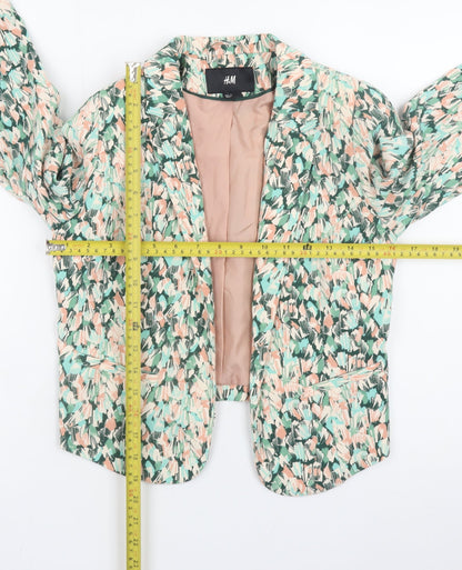 H&M Women's Multicoloured Blazer Size 8 Lightweight Lined Jacket