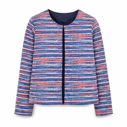 Anne de Lancay Womens Multicoloured Striped Short Jacket M