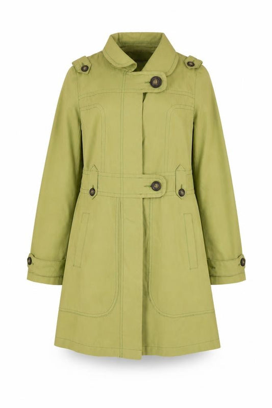 Womens UK Size 10 NEXT Green Trench Coat
