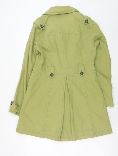 Womens UK Size 10 NEXT Green Trench Coat