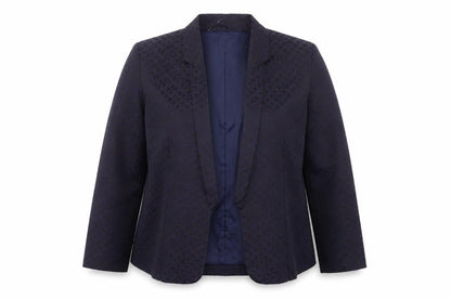 H&M Women Black Cotton Blend Blazer Jacket Size 8
