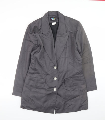 Tally Weijl Women’s Grey Long Blazer Jacket Size 14