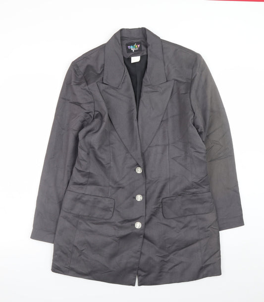 Tally Weijl Women’s Grey Long Blazer Jacket Size 14