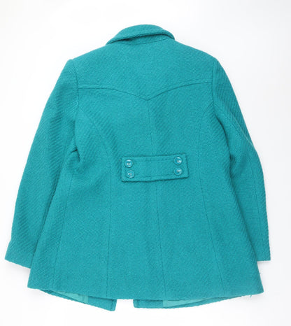 Womens UK Size 16 Red Herring Blue Pea Coat