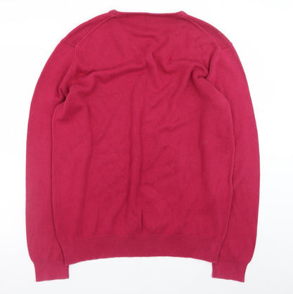 Crew Clothing Company Men's Red V-Neck Cotton Cashmere Jumper XL
