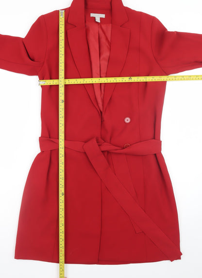 Womens UK Size 6 H&M Red Trench Coat