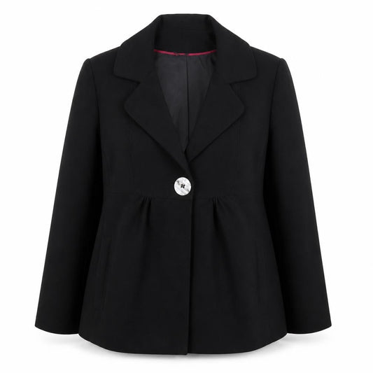 E-vie Women’s Black Blazer UK 16 Short Single Button Jacket