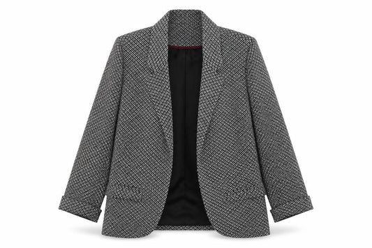 Topshop Women’s Black Geometric Wool Blend Blazer UK 12