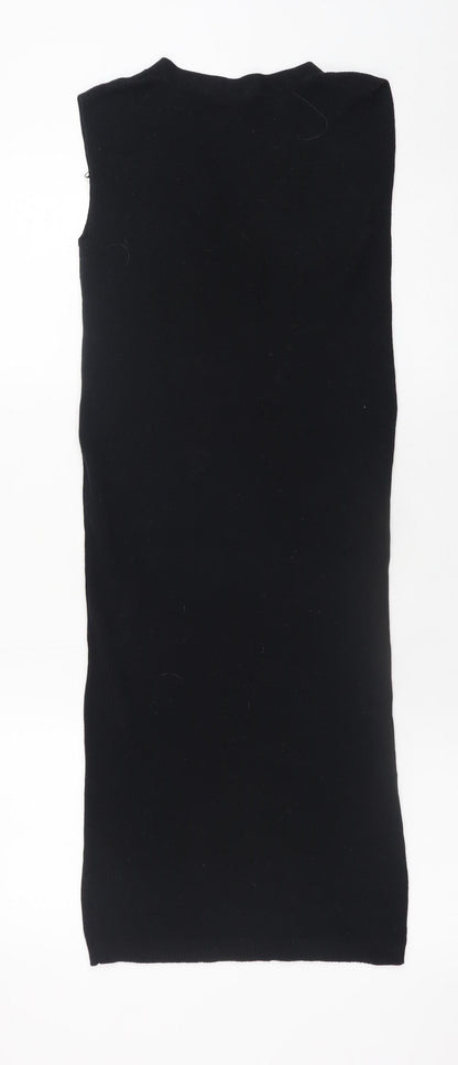 Tu Women’s Black Cotton Bodycon Knit Sleeveless Dress Size 8