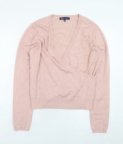 Womens UK Size M Crew Clothing Company Pink Wrap Jumper