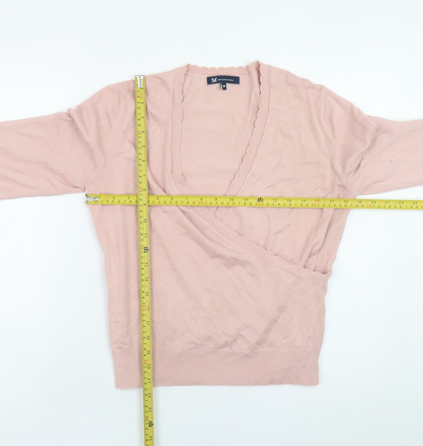 Womens UK Size M Crew Clothing Company Pink Wrap Jumper
