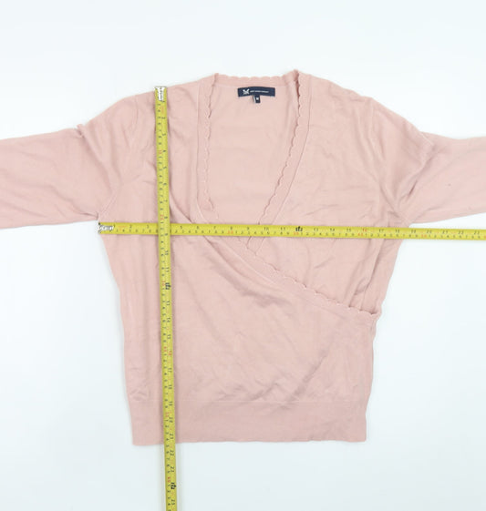 Womens UK Size M Crew Clothing Company Pink Wrap Jumper