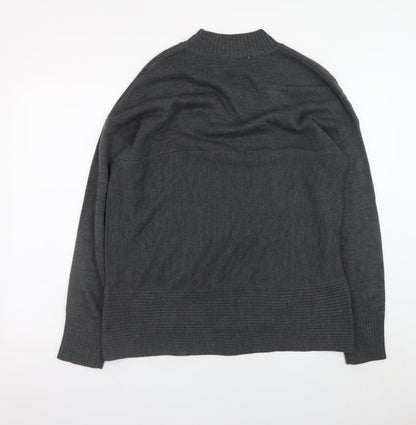 NEXT Women’s Grey Acrylic Mock Neck Long Sleeve Jumper Size 14