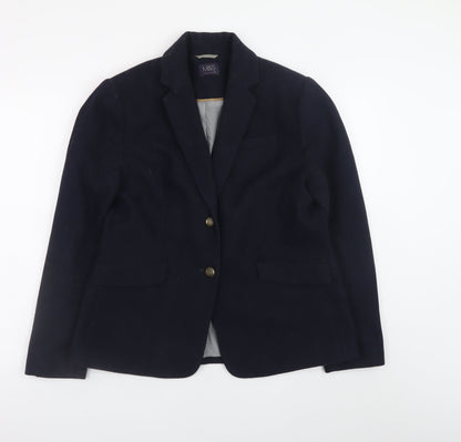Marks and Spencer Womens Blue Wool Blend Blazer Jacket UK 14