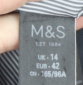 Marks and Spencer Womens Blue Wool Blend Blazer Jacket UK 14
