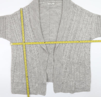Next Women’s Grey Cable Knit Open Front Cardigan L