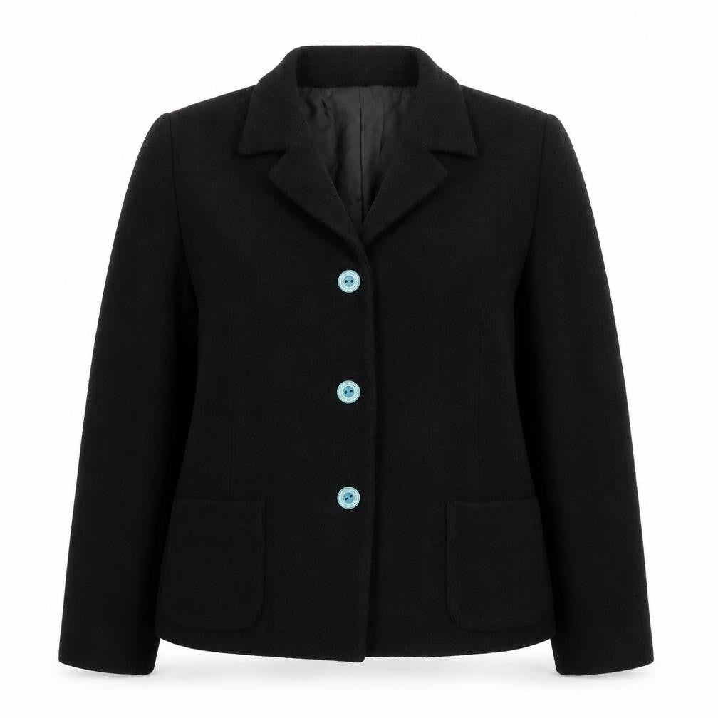 Liz Claiborne Women's Black Wool Blend Blazer Size 14 Classic Fit