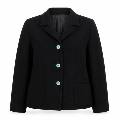 Liz Claiborne Women's Black Wool Blend Blazer Size 14 Classic Fit