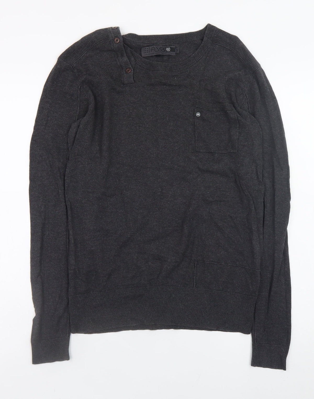 Mens UK Size M FLY53 Black Pullover Jumper