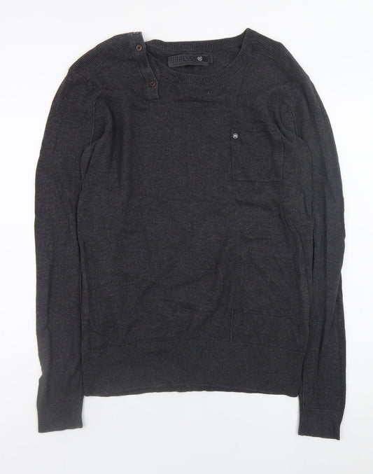 Mens UK Size M FLY53 Black Pullover Jumper