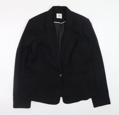 Tu Women Black Regular Fit Blazer Size 16 Lined Work Jacket