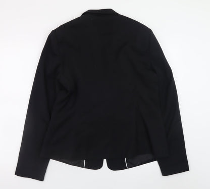Tu Women Black Regular Fit Blazer Size 16 Lined Work Jacket