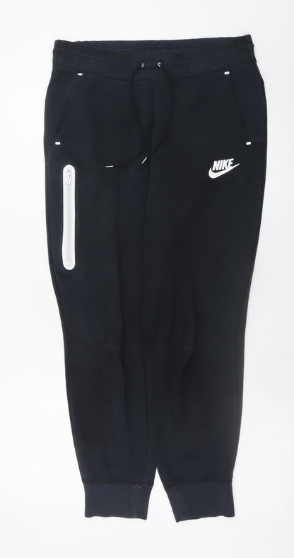 Nike Men’s Black Jogger Trousers M Regular Cotton Blend