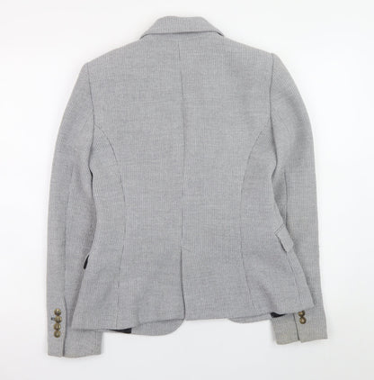Zara Woman Grey Wool Blend Blazer Jacket Medium UK 12