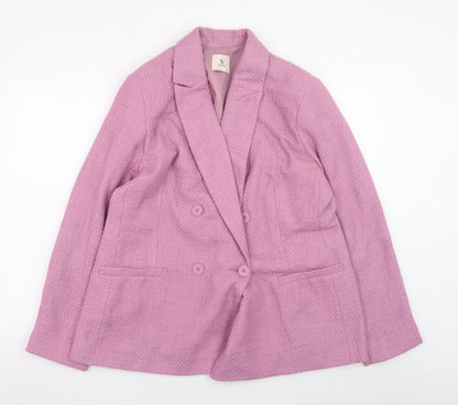 Tu Women’s Pink Double Breasted Blazer Jacket Size 18 Polyester