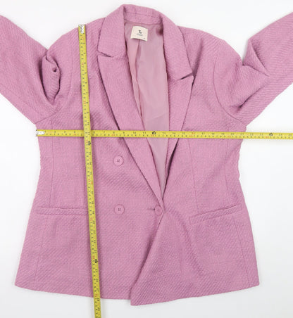 Tu Women’s Pink Double Breasted Blazer Jacket Size 18 Polyester