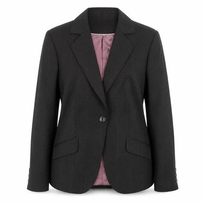 Next Womens Black Wool Blend Pinstripe Blazer Size 12