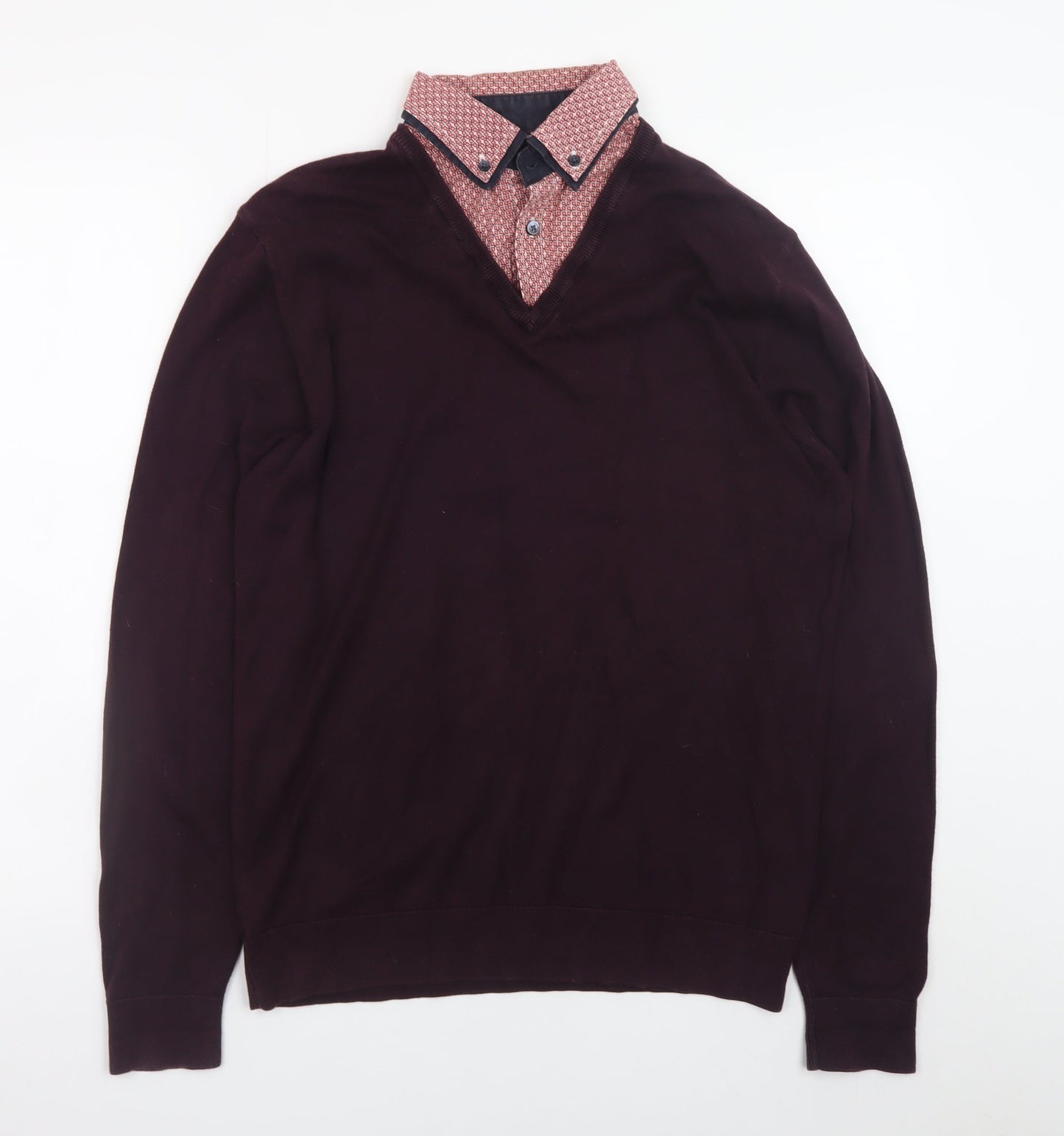 Mens UK Size M NEXT Brown Pullover Jumper