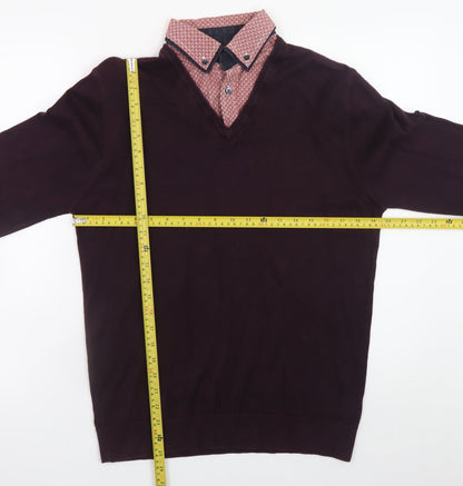 Mens UK Size M NEXT Brown Pullover Jumper