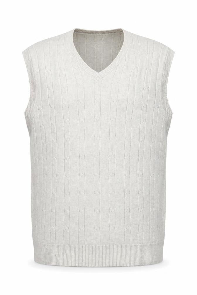 Marks and Spencer Men Ivory Cable Knit Cotton Vest L