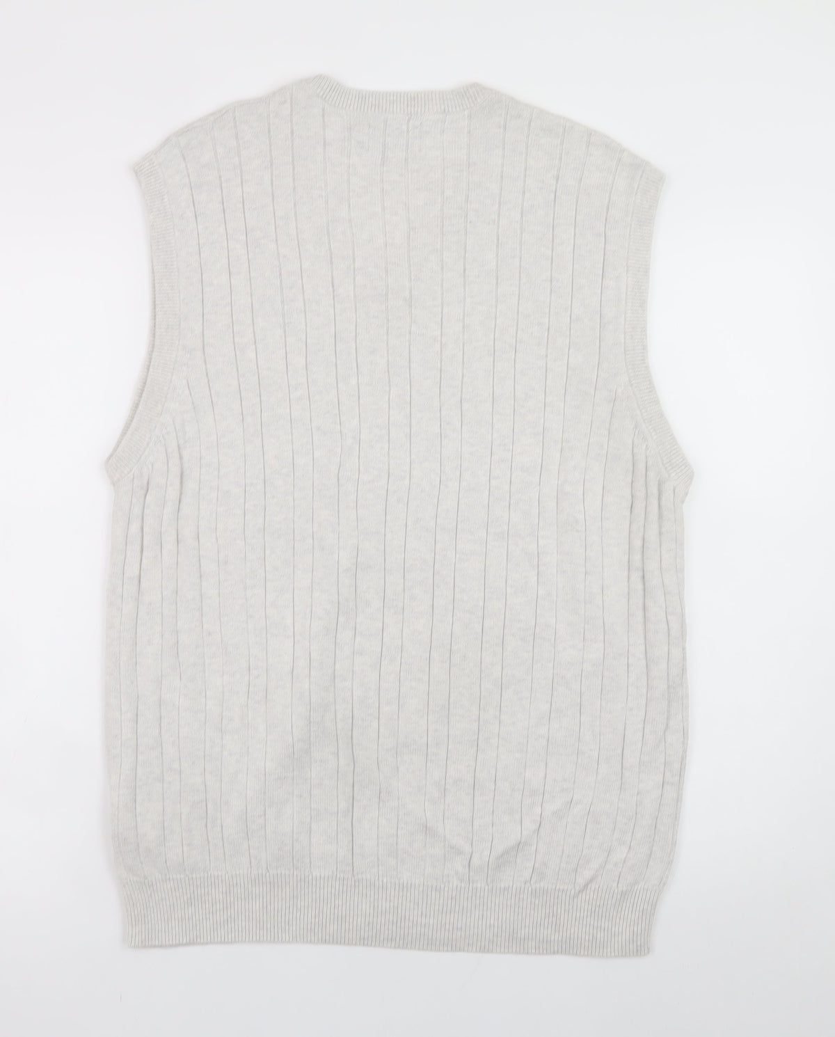 Marks and Spencer Men Ivory Cable Knit Cotton Vest L