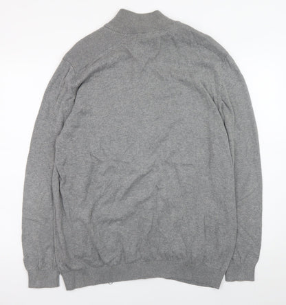 Dissident Men's Grey Full Zip Cotton Jumper XL
