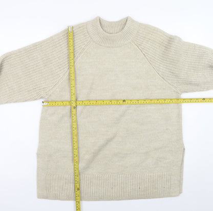 Marks and Spencer Womens Beige Medium Crew Neck Knit Jumper