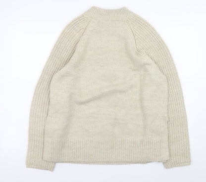 Marks and Spencer Womens Beige Medium Crew Neck Knit Jumper