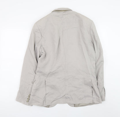 H&M Women’s Beige Linen Blend Blazer Size 20 Regular Fit