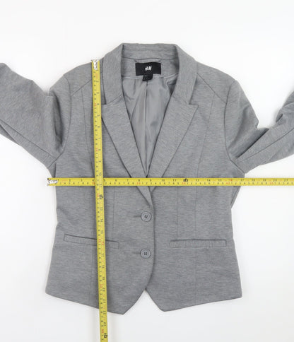 H&M Women’s Grey Blazer Size 14 Regular Fit Lined Jacket
