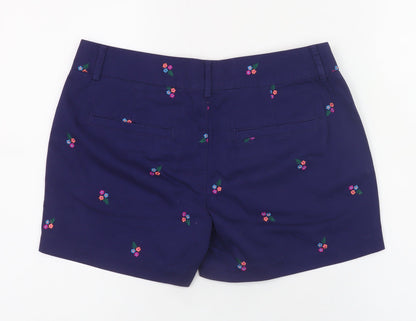 Cynthia Rowley Women’s Blue Embroidered Floral Chino Shorts UK 6