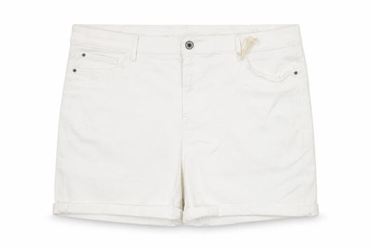 Marks and Spencer Women's White Chino Shorts Size 22 Stretch Cotton Blend