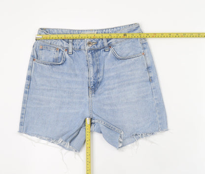 Topshop Moto Blue Denim High Rise Shorts W28 - Unisex Casual Retro