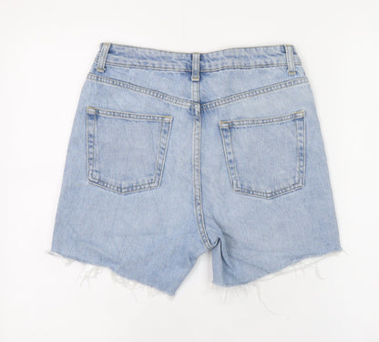 Topshop Moto Blue Denim High Rise Shorts W28 - Unisex Casual Retro